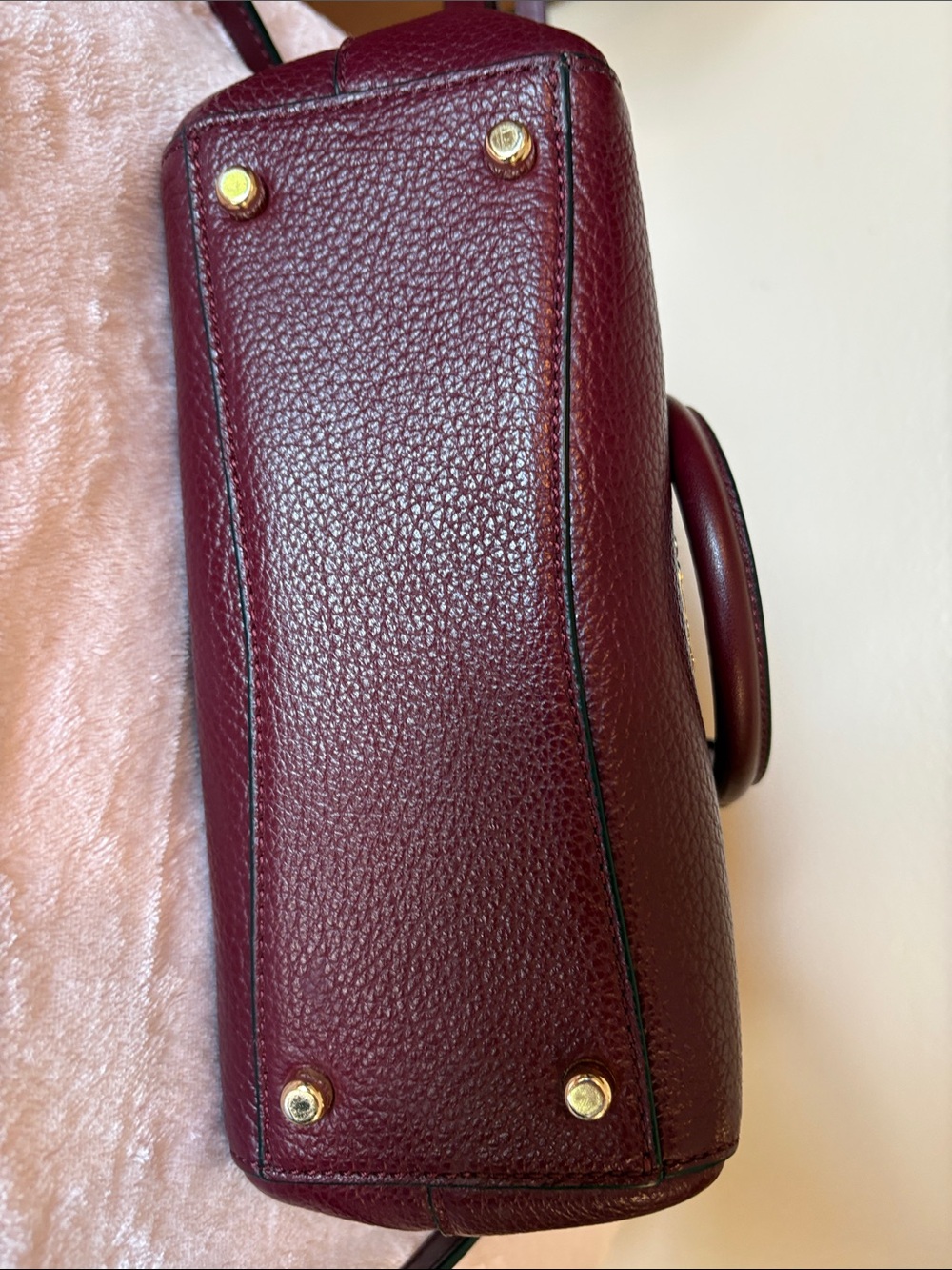 Coach Mini Blake Carryall F37635 Burgundy Pebbled Leather Crossbody Satchel - Picture 8 of 11